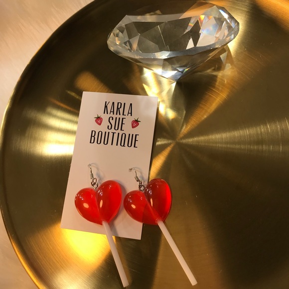 Heart Shaped Lollipop Earrings❤️ - Picture 3 of 5